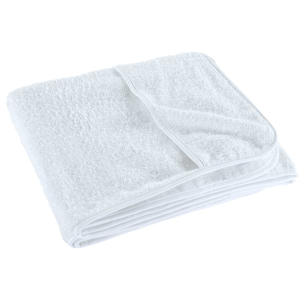 Badehåndklæder 2 stk Hvidt 60x135 cm stof 400 GSM