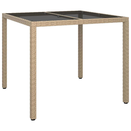 Garten-Eßtisch Beige 90 x 90 x 75 cm Poly Rattan