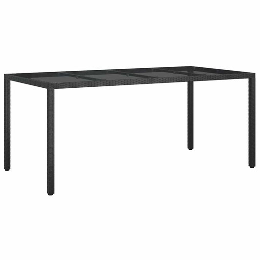 Garten-Eßtisch Schwarz 190 x 90 x 75 cm Poly Rattan