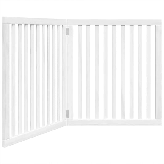 2-tlg. Hundetor Faltbar Weiß 160 cm Pappelholz