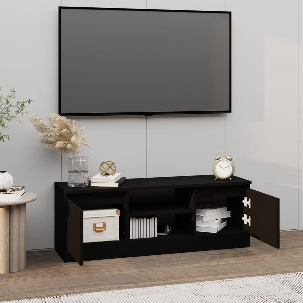 TV-skab med låge Sort 102x30x36 cm