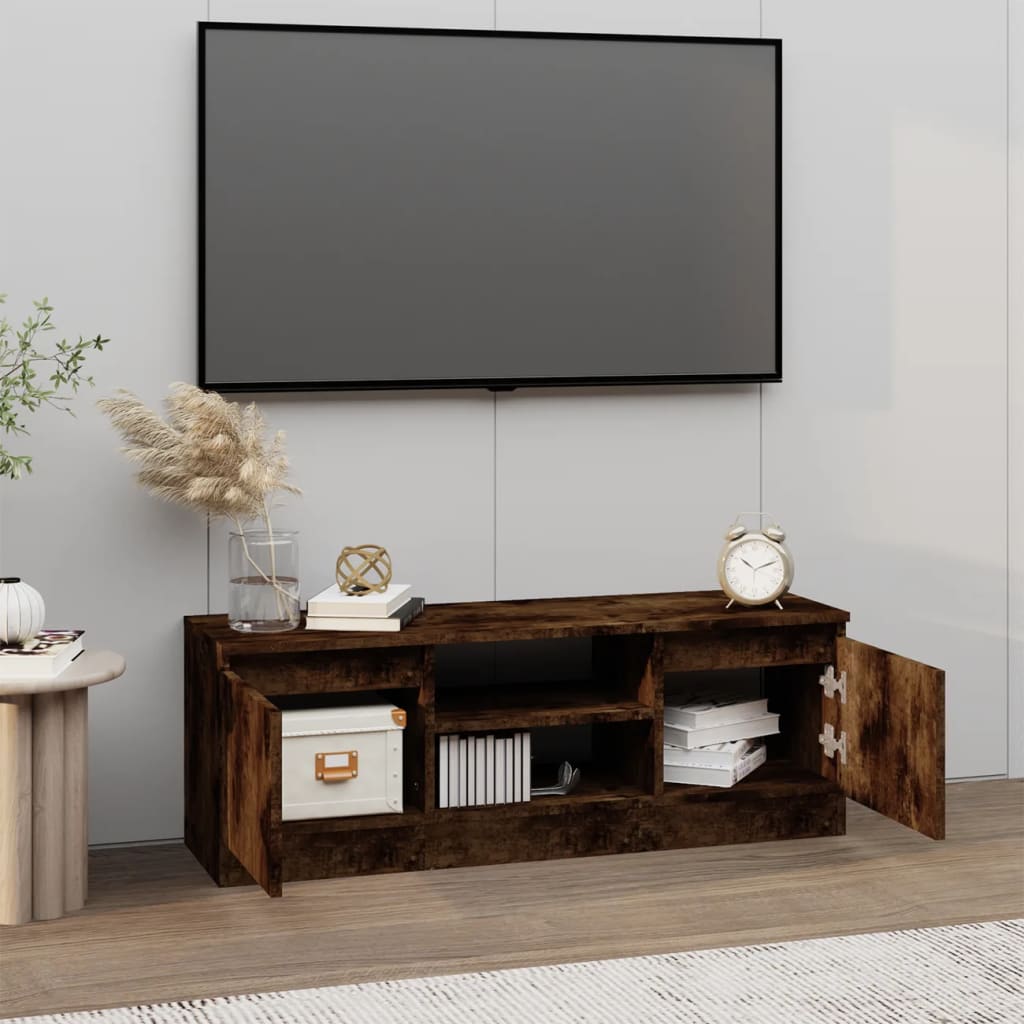 TV-møbel med låge røget eg 102x30x36 cm
