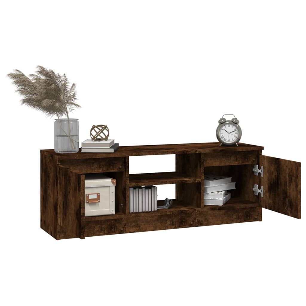 TV-møbel med låge røget eg 102x30x36 cm