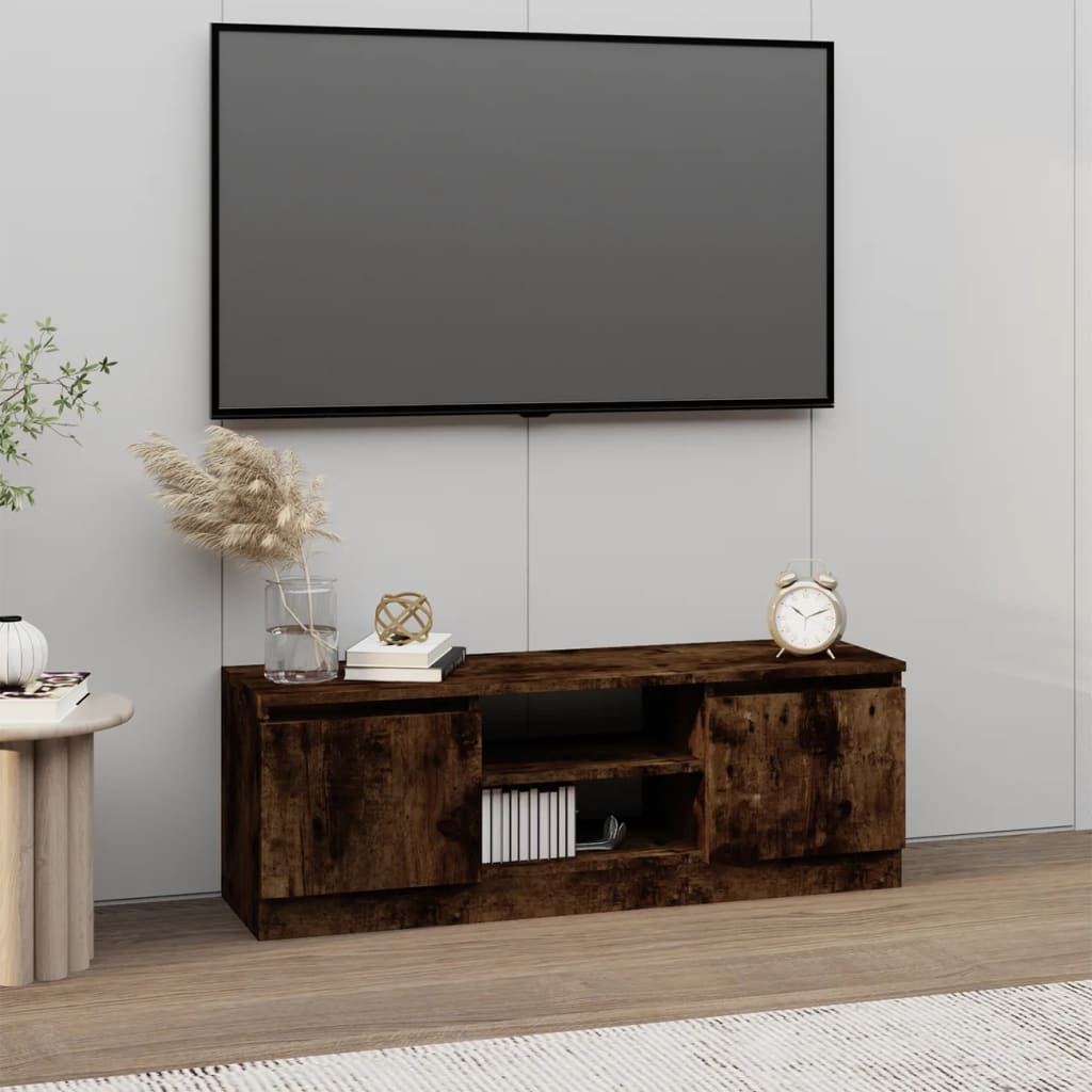 TV-møbel med låge røget eg 102x30x36 cm