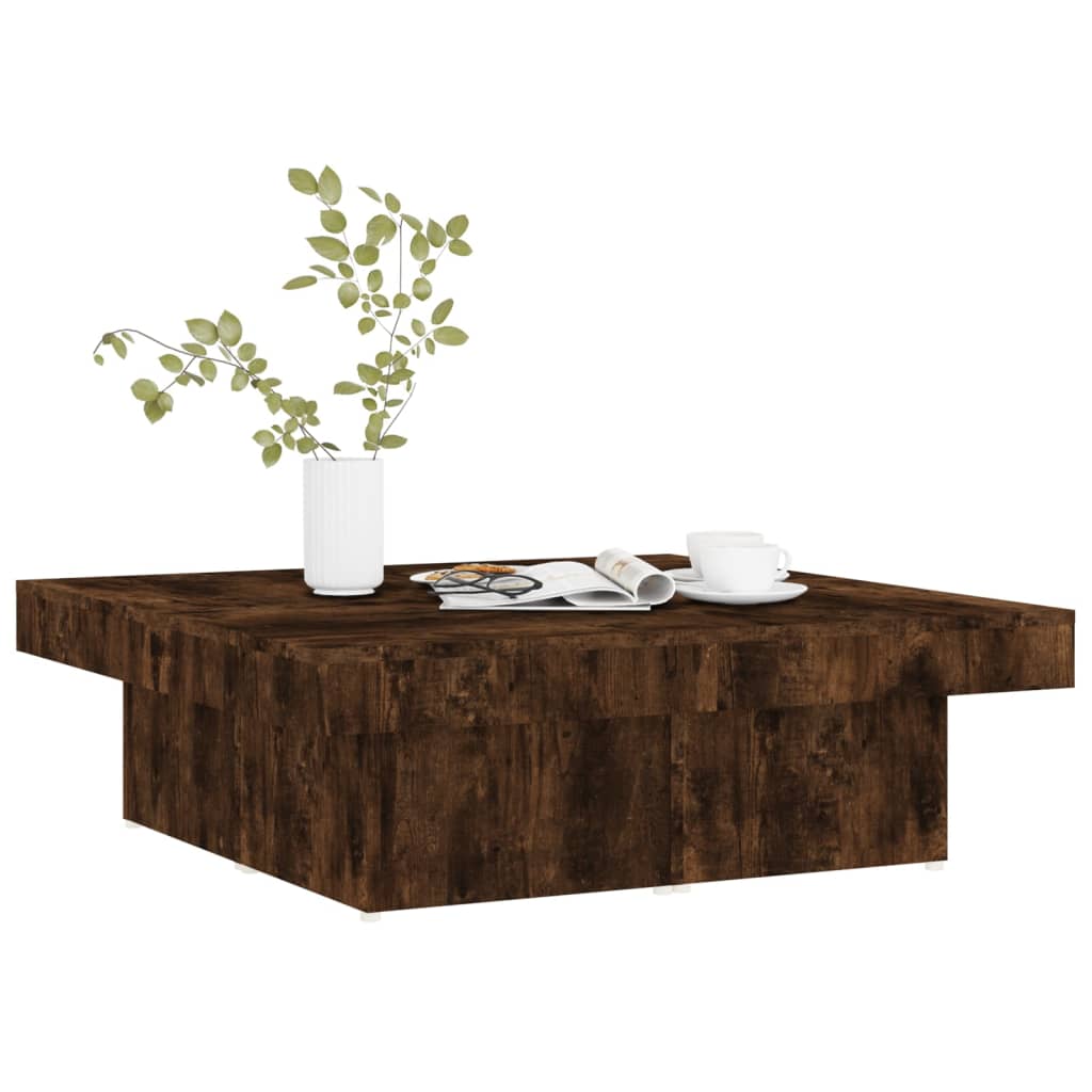 Sofabord røget eg 90x90x28 cm træmateriale