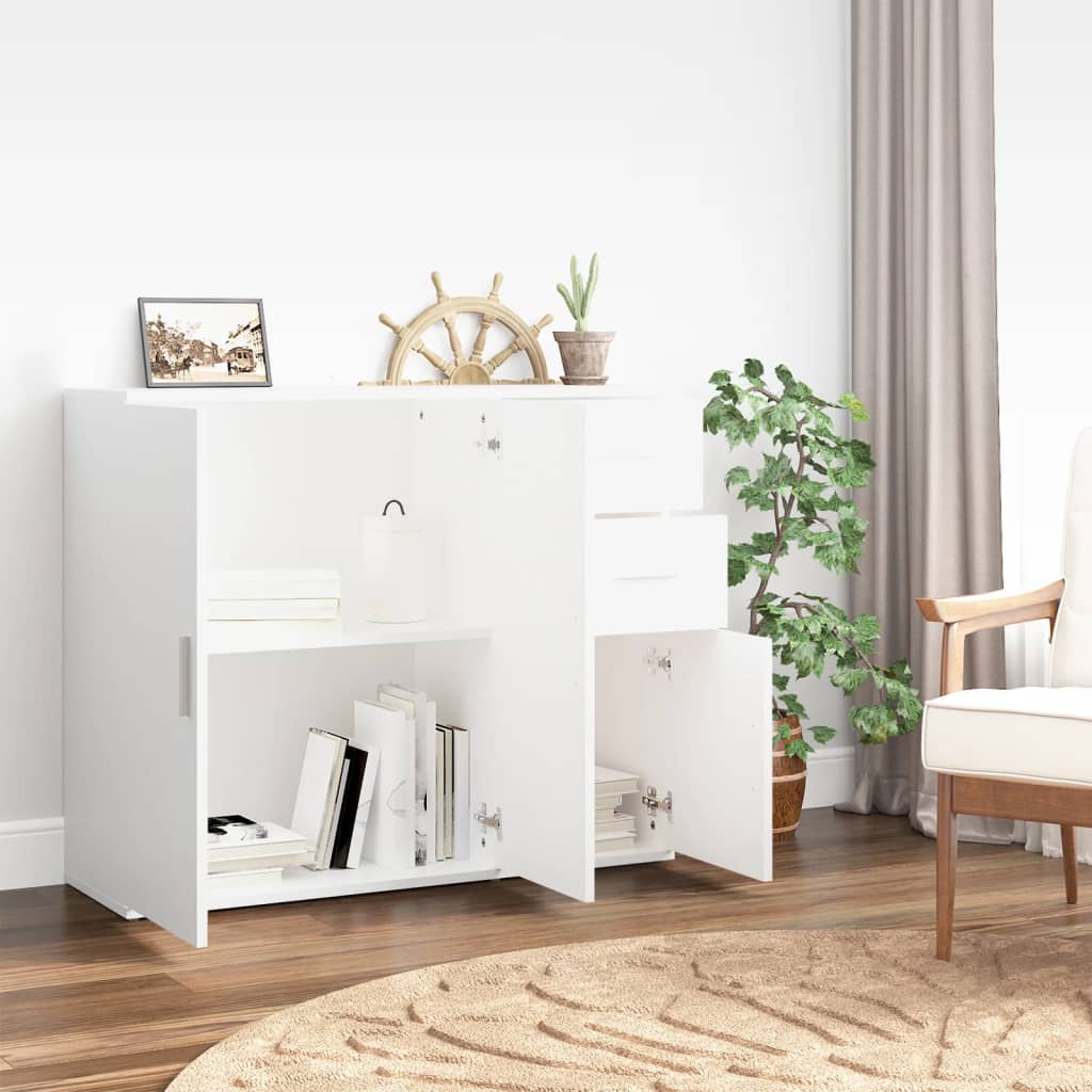 Skænk Hvid 91x29,5x75 cm Træ Materiale