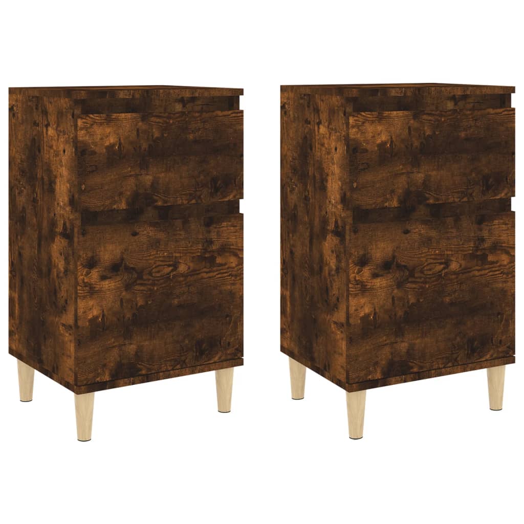 Sengeborde 2 stk Røget eg 40x35x70 cm