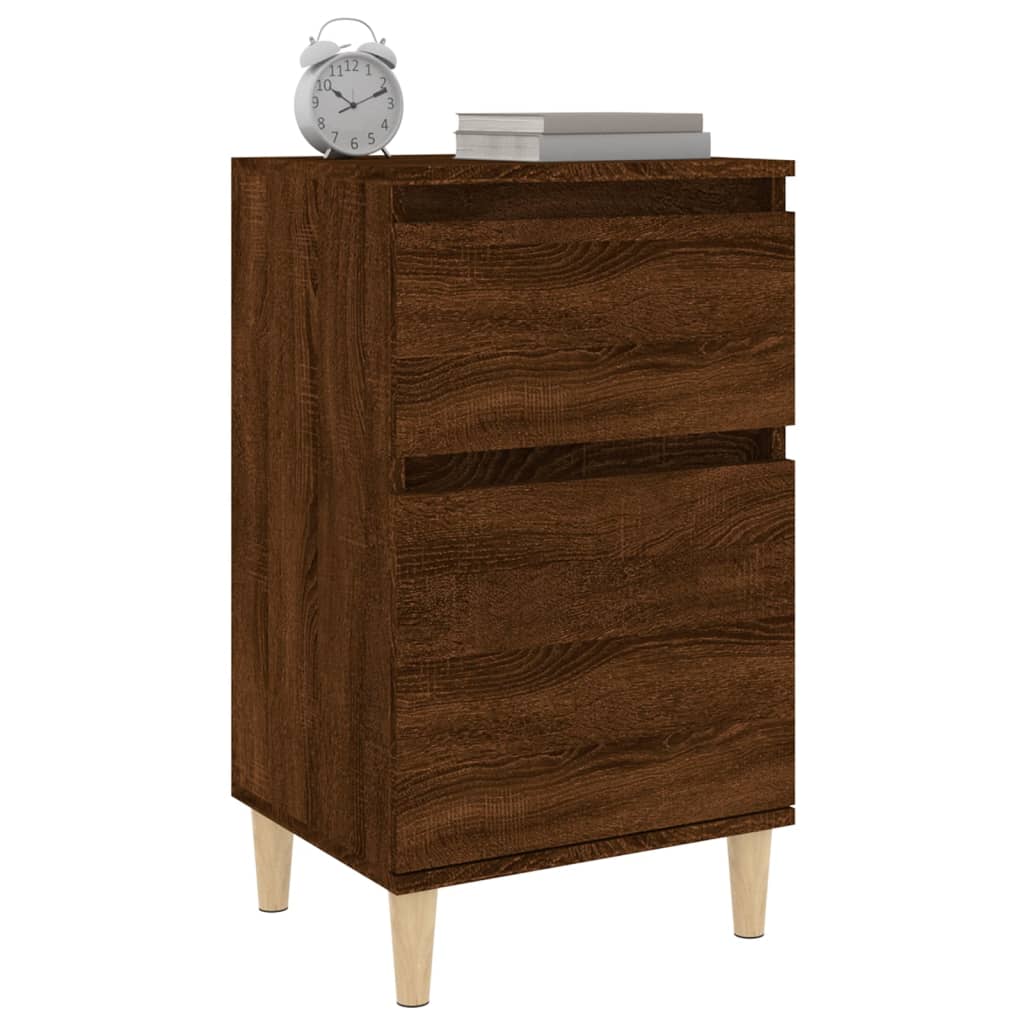Sengeborde 2 stk Brun eg look 40x35x70 cm