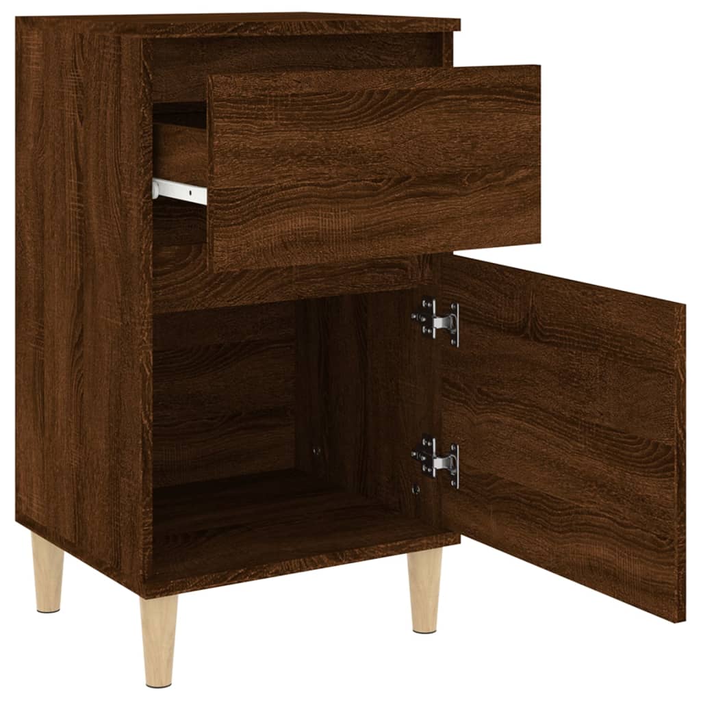 Sengeborde 2 stk Brun eg look 40x35x70 cm