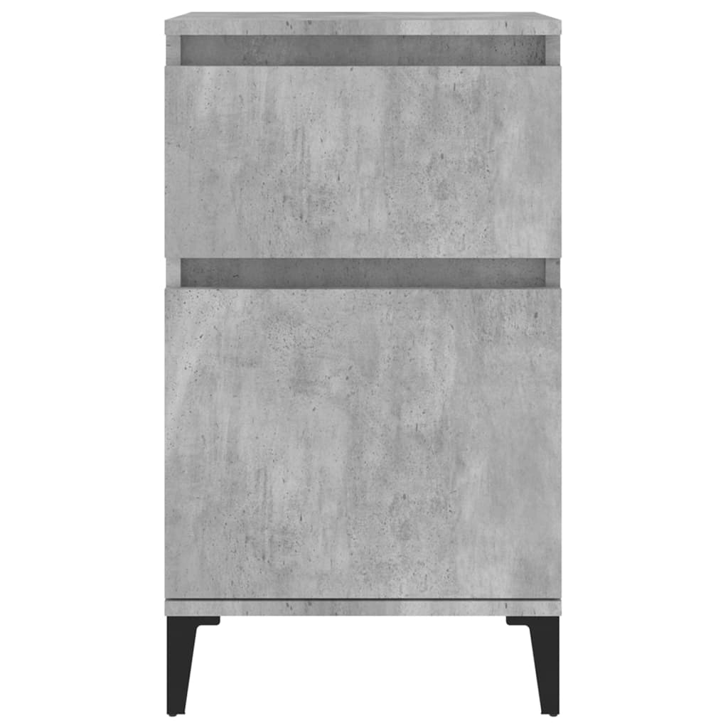 Sengeborde 2 stk Betongrå 40x35x70 cm