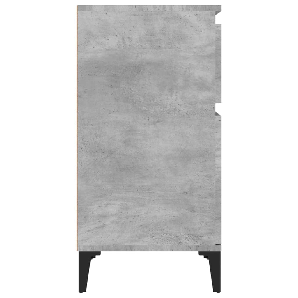 Sengeborde 2 stk Betongrå 40x35x70 cm