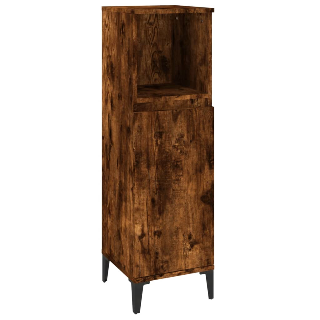 Badeværelsesskab Røget Eg 30x30x100 cm Træmateriale