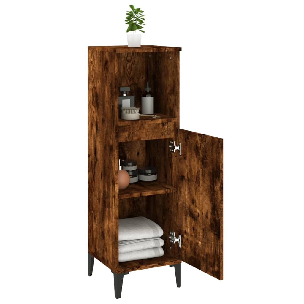 Badeværelsesskab Røget Eg 30x30x100 cm Træmateriale