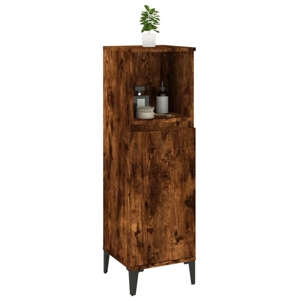 Badeværelsesskab Røget Eg 30x30x100 cm Træmateriale
