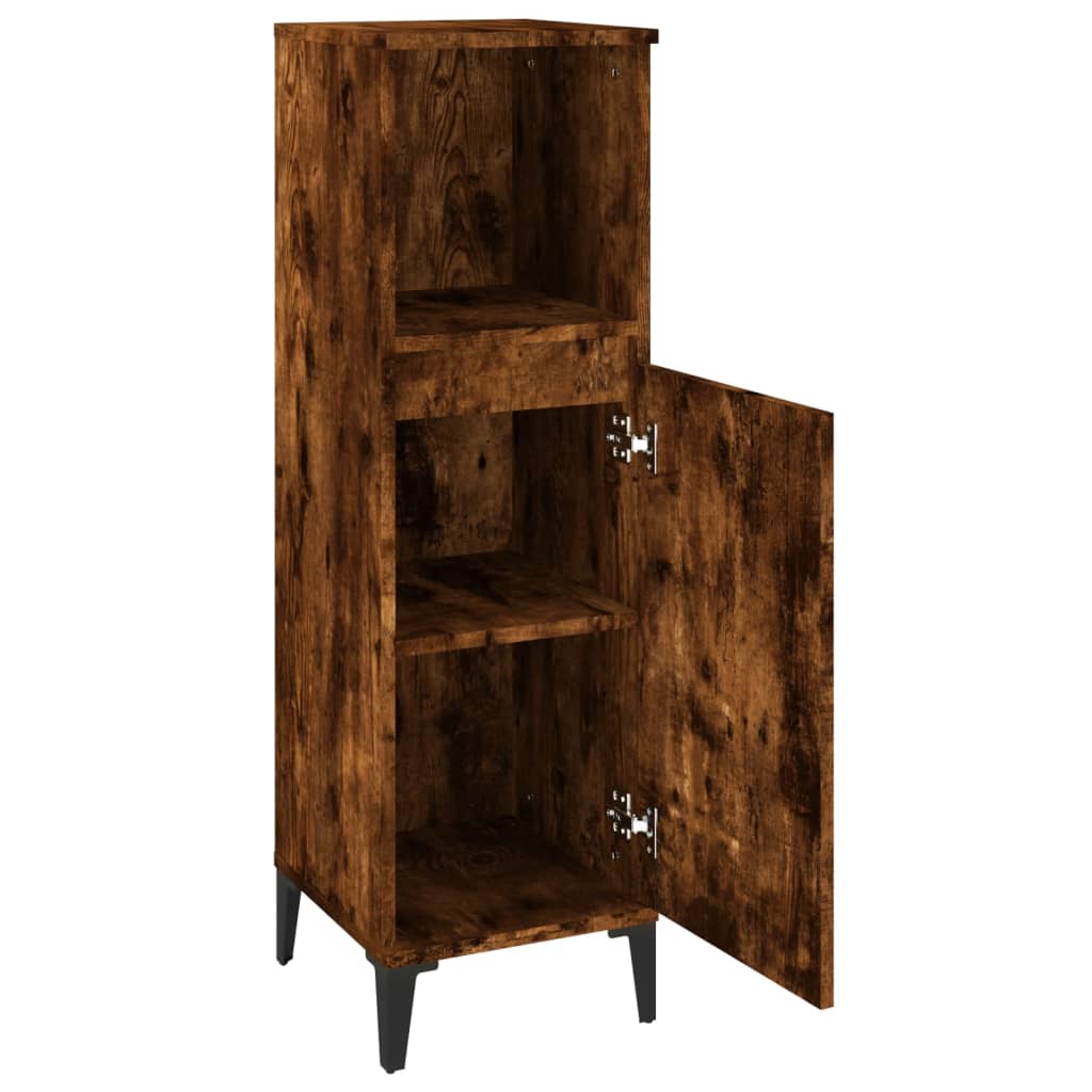 Badeværelsesskab Røget Eg 30x30x100 cm Træmateriale