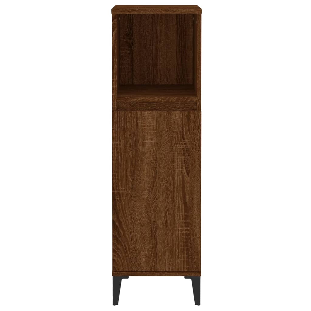 Badeværelsesskab Brun Eg Look 30x30x100 cm Træmateriale