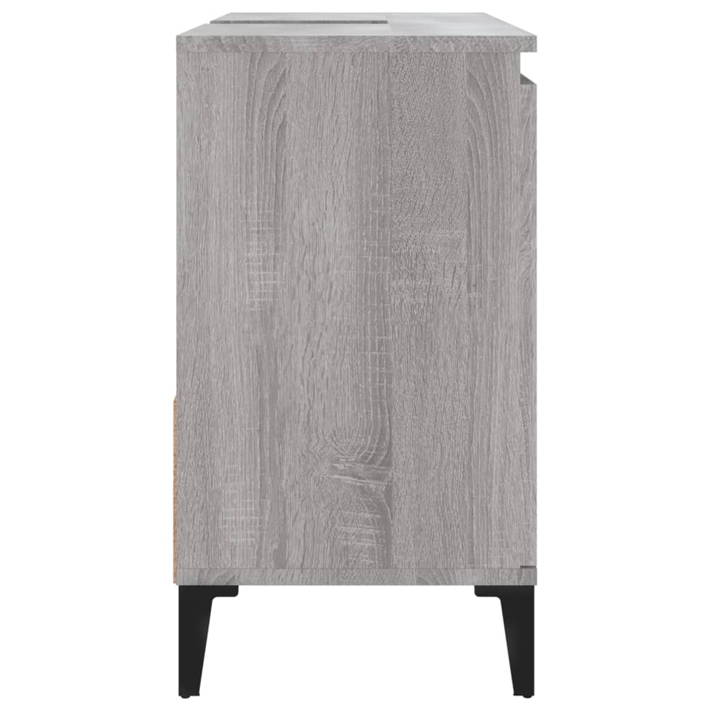 Badeværelsesskab Grå Sonoma 65x33x60 cm Træ Materiale