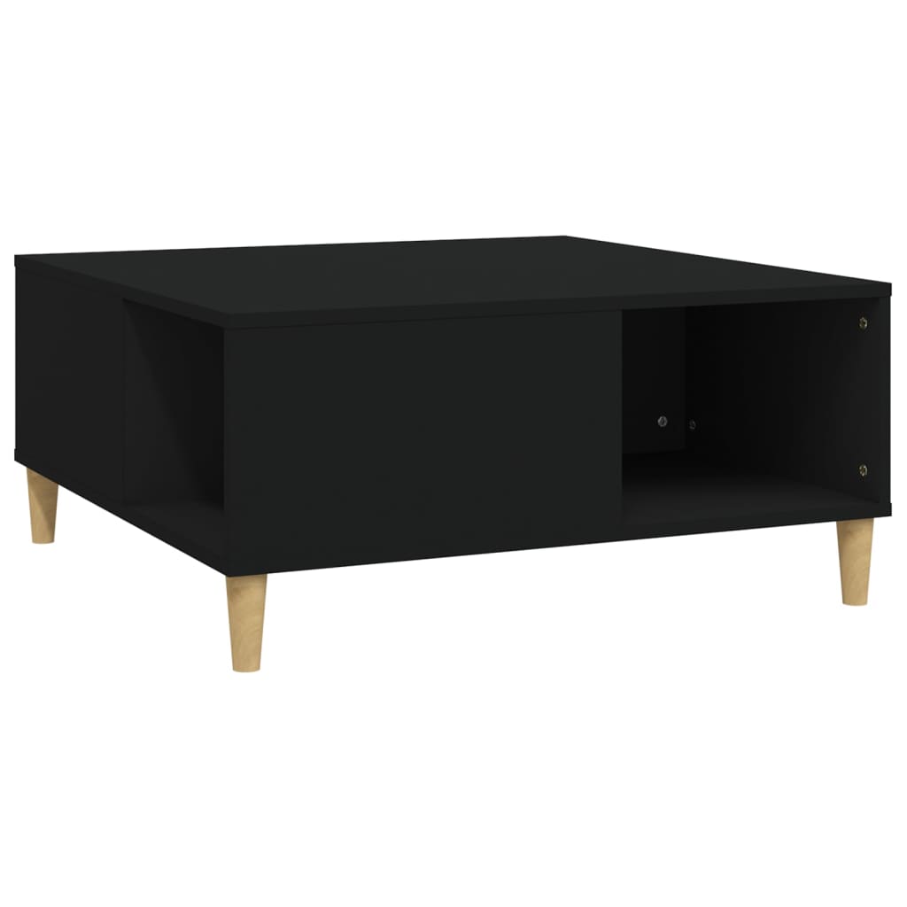 Sofabord Sort 80x80x36,5 cm Træ Materiale