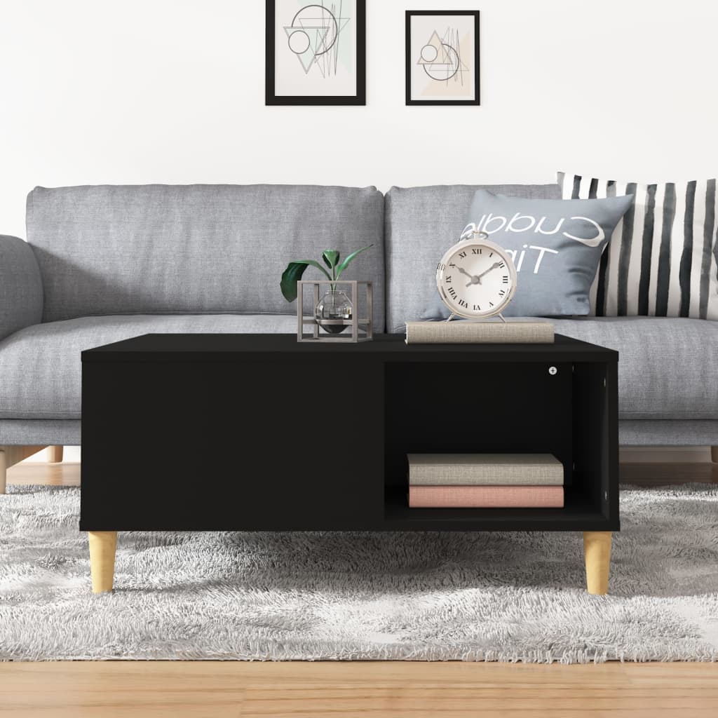Sofabord Sort 80x80x36,5 cm Træ Materiale