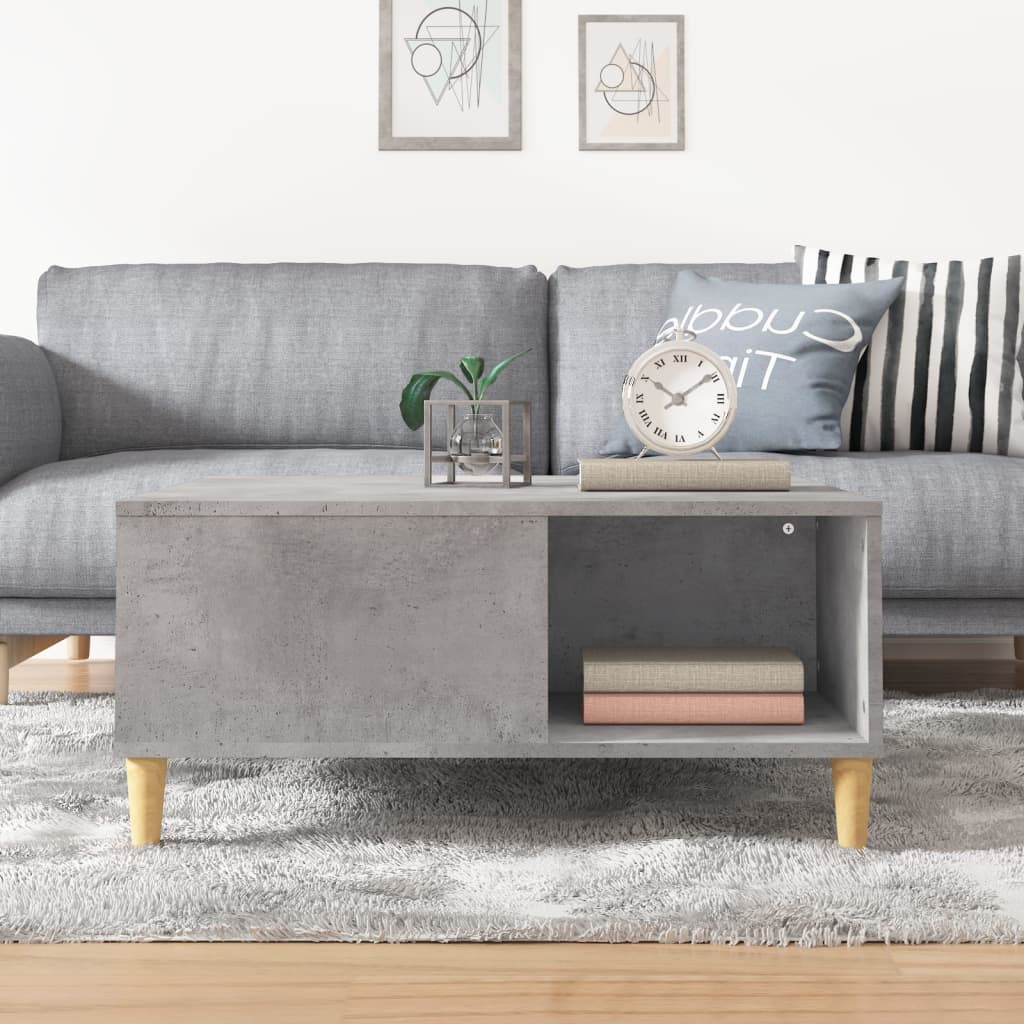Sofabord betongrå 80x80x36,5 cm træmateriale