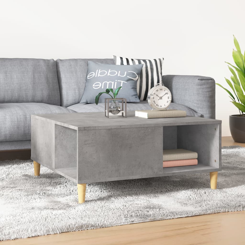 Sofabord betongrå 80x80x36,5 cm træmateriale