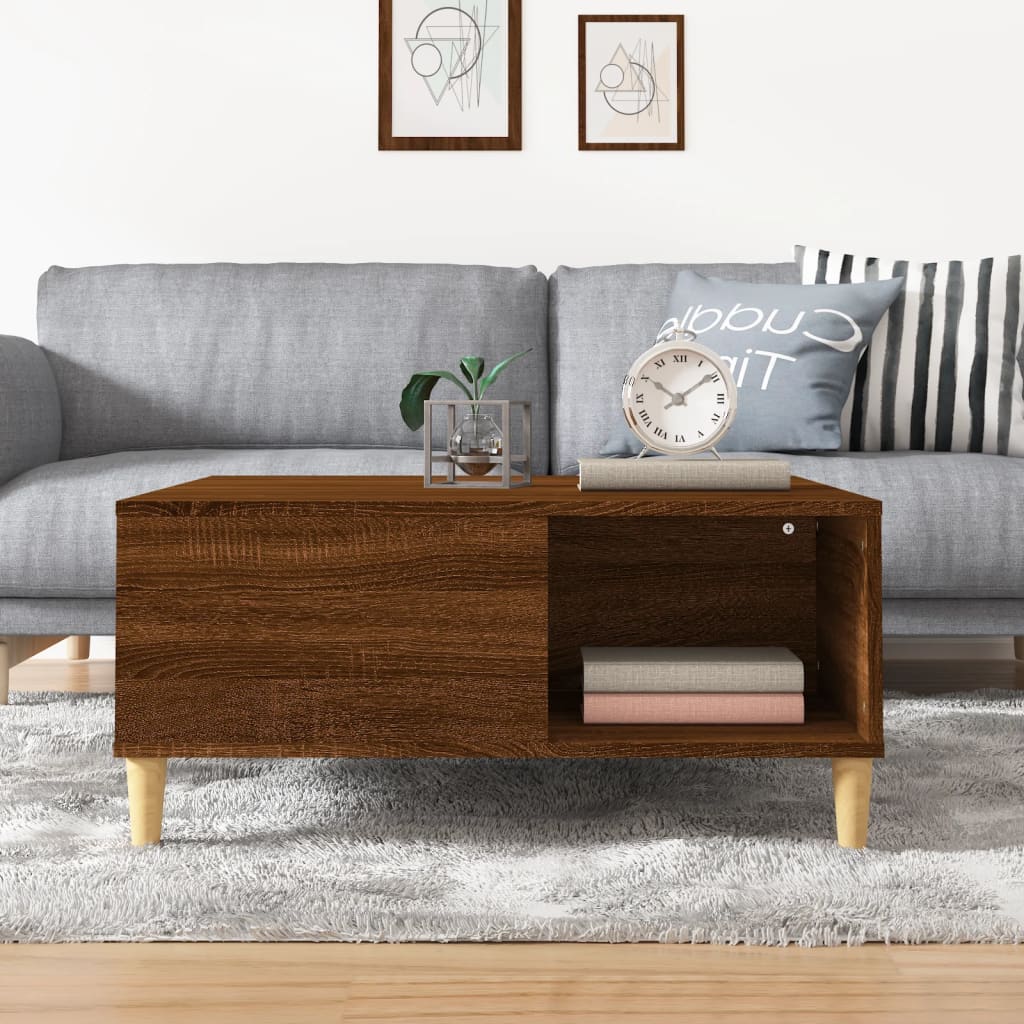 Sofabord Brun Eg Look 80x80x36,5 cm Træmateriale
