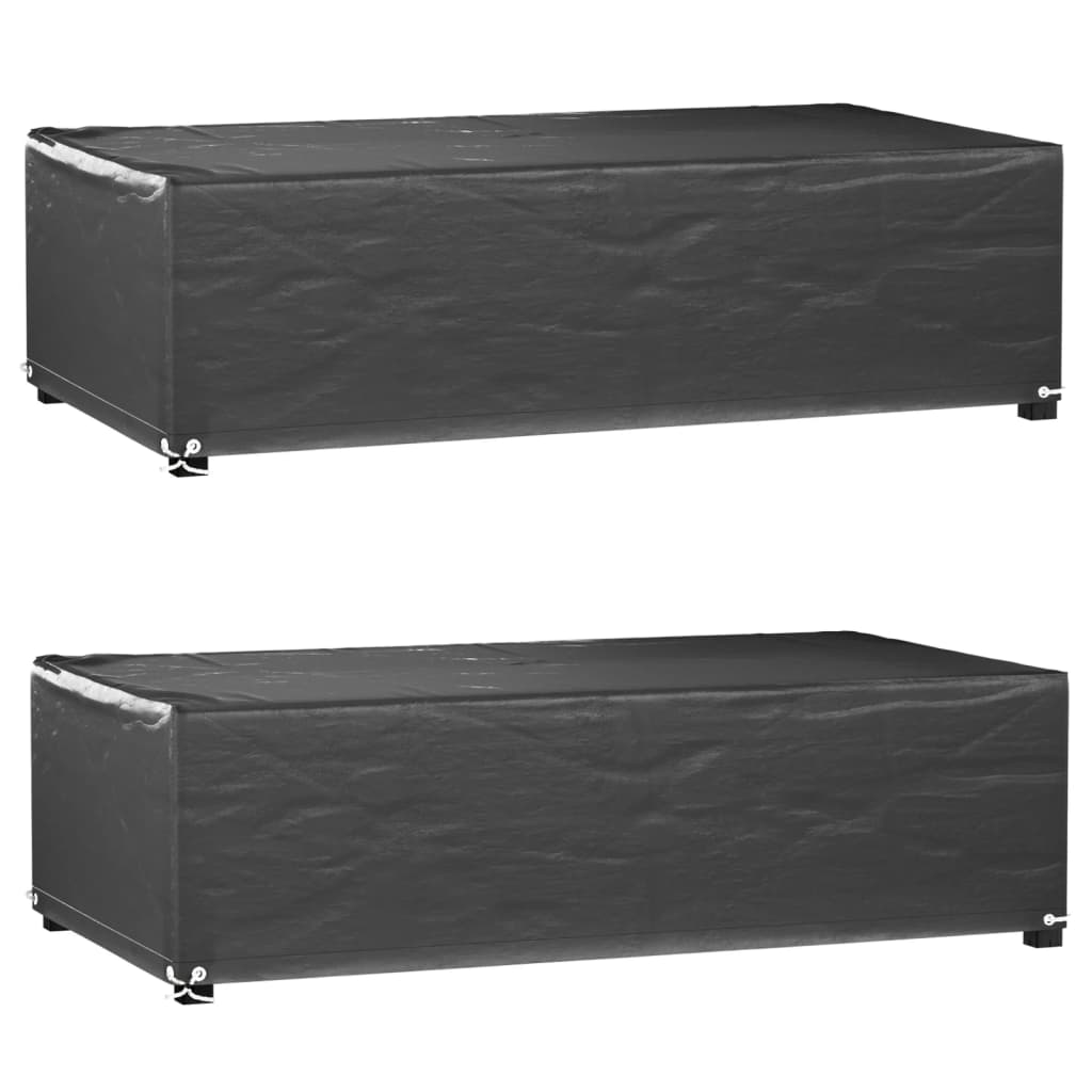 Havemøbelbetræk 2 stk 8 øjer 125x70x35 cm Rektangulær