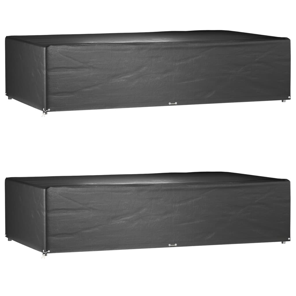 Havemøbelbetræk 2 stk 12 øjer 315x180x75 cm Rektangulær