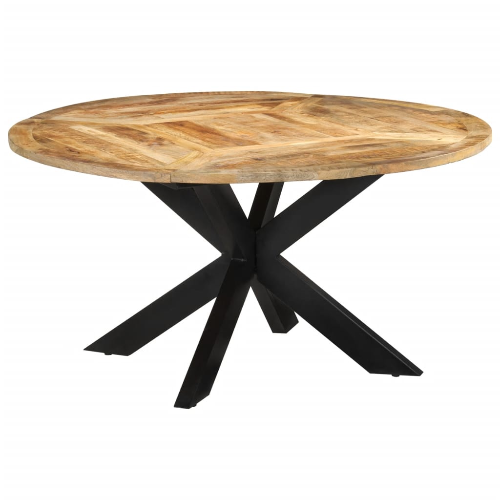 Spisebord Ø150x76 cm Massivt groft mangotræ