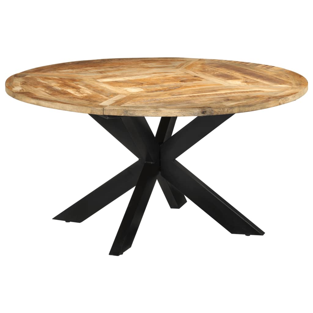 Spisebord Ø150x76 cm Massivt groft mangotræ