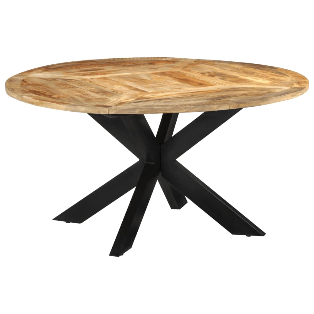 Spisebord Ø150x76 cm Massivt groft mangotræ