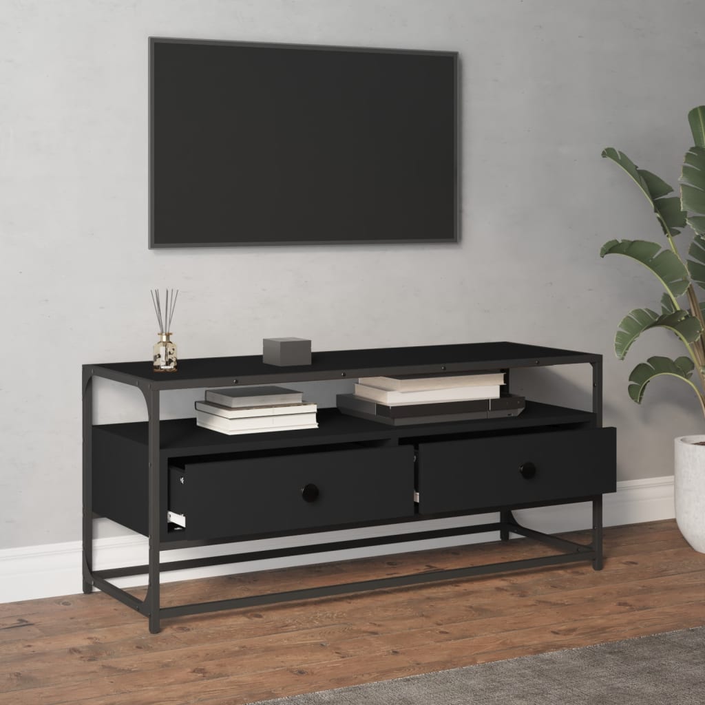 TV-skab Sort 100x35x45 cm Træ Materiale