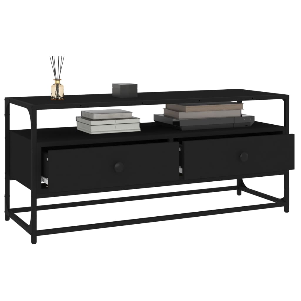 TV-skab Sort 100x35x45 cm Træ Materiale