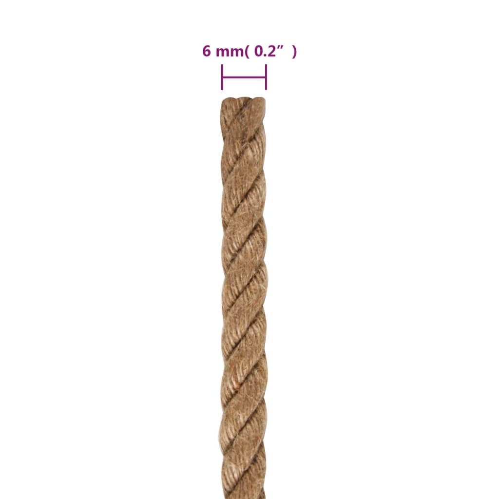 Jute reb 50 m længde 6 mm tykkelse