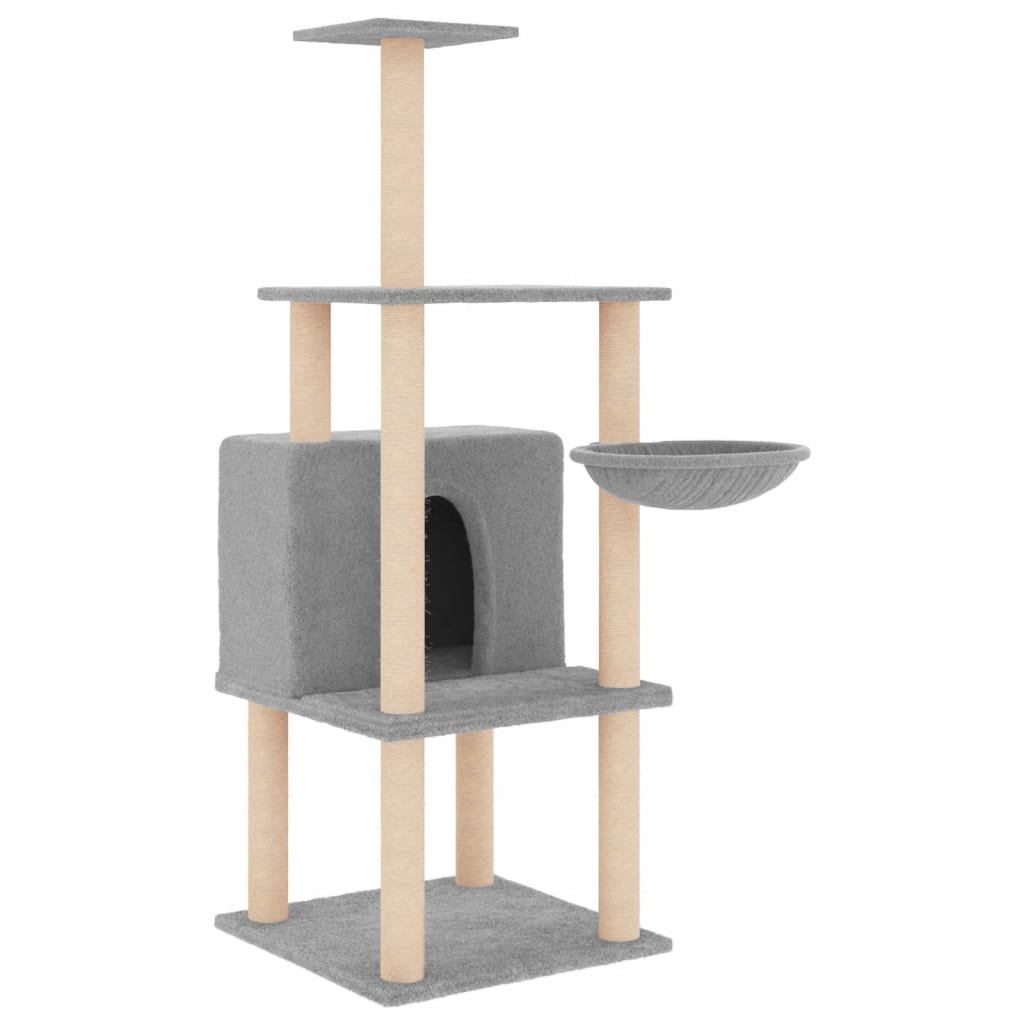 Kradsestolpe med sisal kradsestolpe lysegrå 132 cm