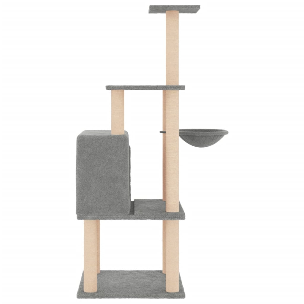 Kradsestolpe med sisal kradsestolpe lysegrå 132 cm