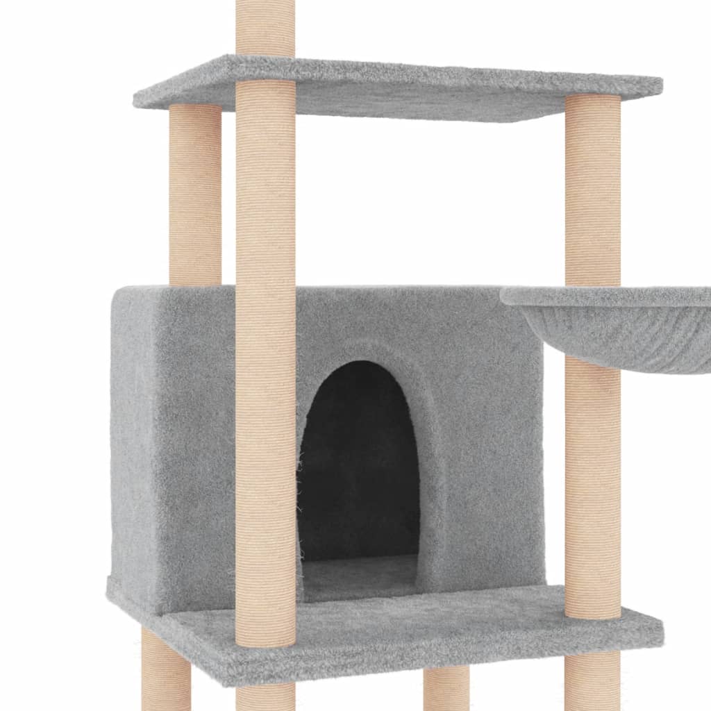 Kradsestolpe med sisal kradsestolpe lysegrå 132 cm
