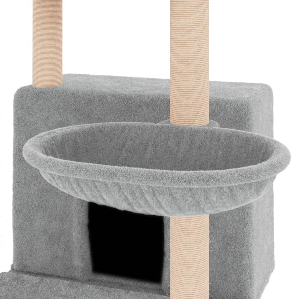 Kradsestolpe med sisal kradsestolpe lysegrå 132 cm