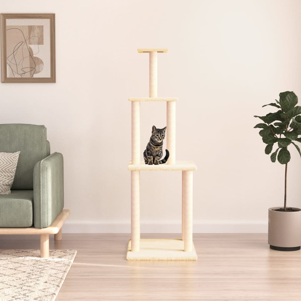 Kradsestolpe med sisal kradsestolpe creme 149 cm