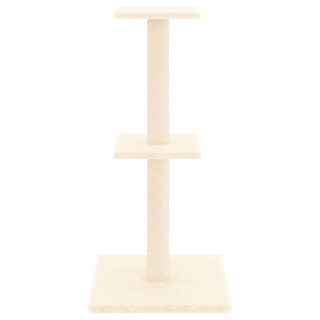 Kratzbaum mit Sisal-Kratzsäulen Creme 73 cm