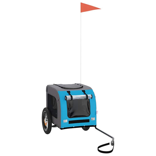 Fahrradanhänger Hunde Blau und Grau Oxford-Gewebe und Eisen