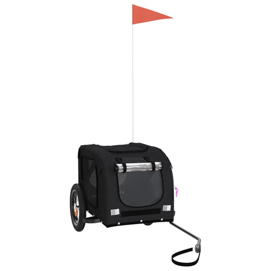 Fahrradanhänger Hunde Schwarz Oxford-Gewebe und Eisen