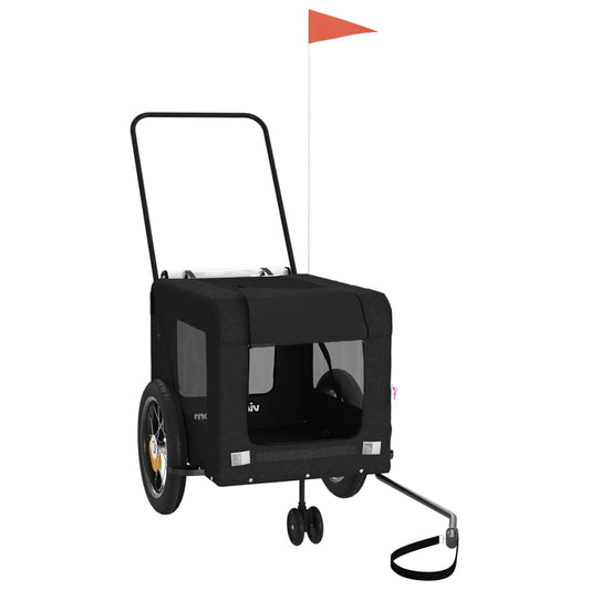 Fahrradanhänger Hunde Schwarz Oxford-Gewebe und Eisen