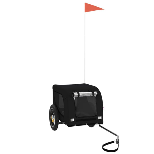 Fahrradanhänger Hunde Schwarz Oxford-Gewebe und Eisen