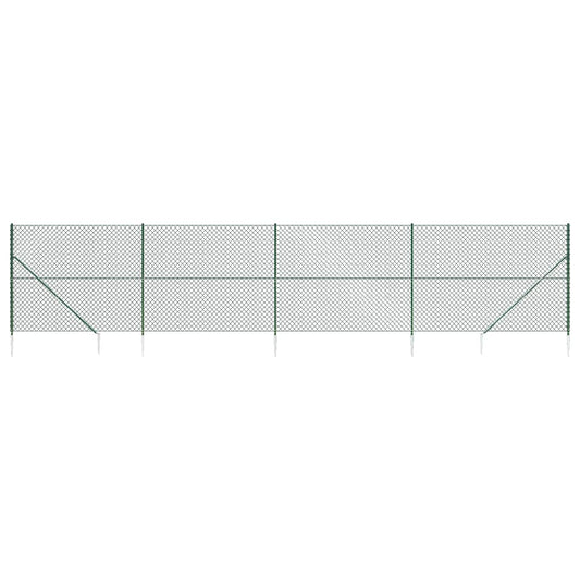 Maschendrahtzaun mit Bodenhülsen Grün 1,4x10 m