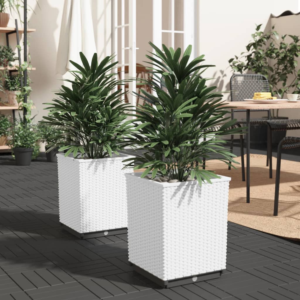 Plantepotte 2 stk Hvid 30x30x37 cm Polypropylen