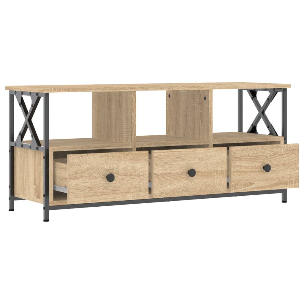 TV-skab Sonoma Eg 102x33x45 cm Træ Materiale & Jern