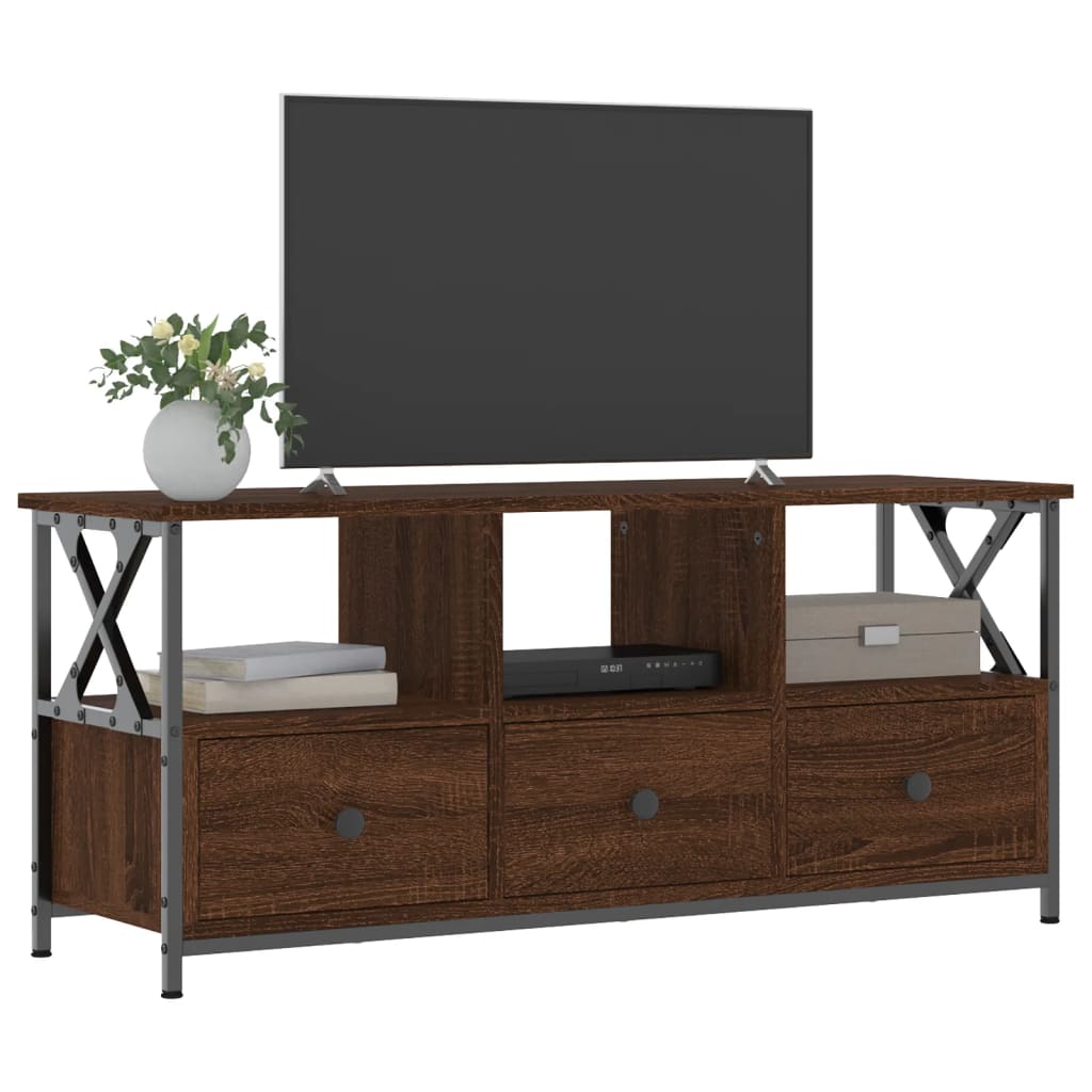 TV-skab Brun Eg Look 102x33x45cm Træ Materiale & Jern