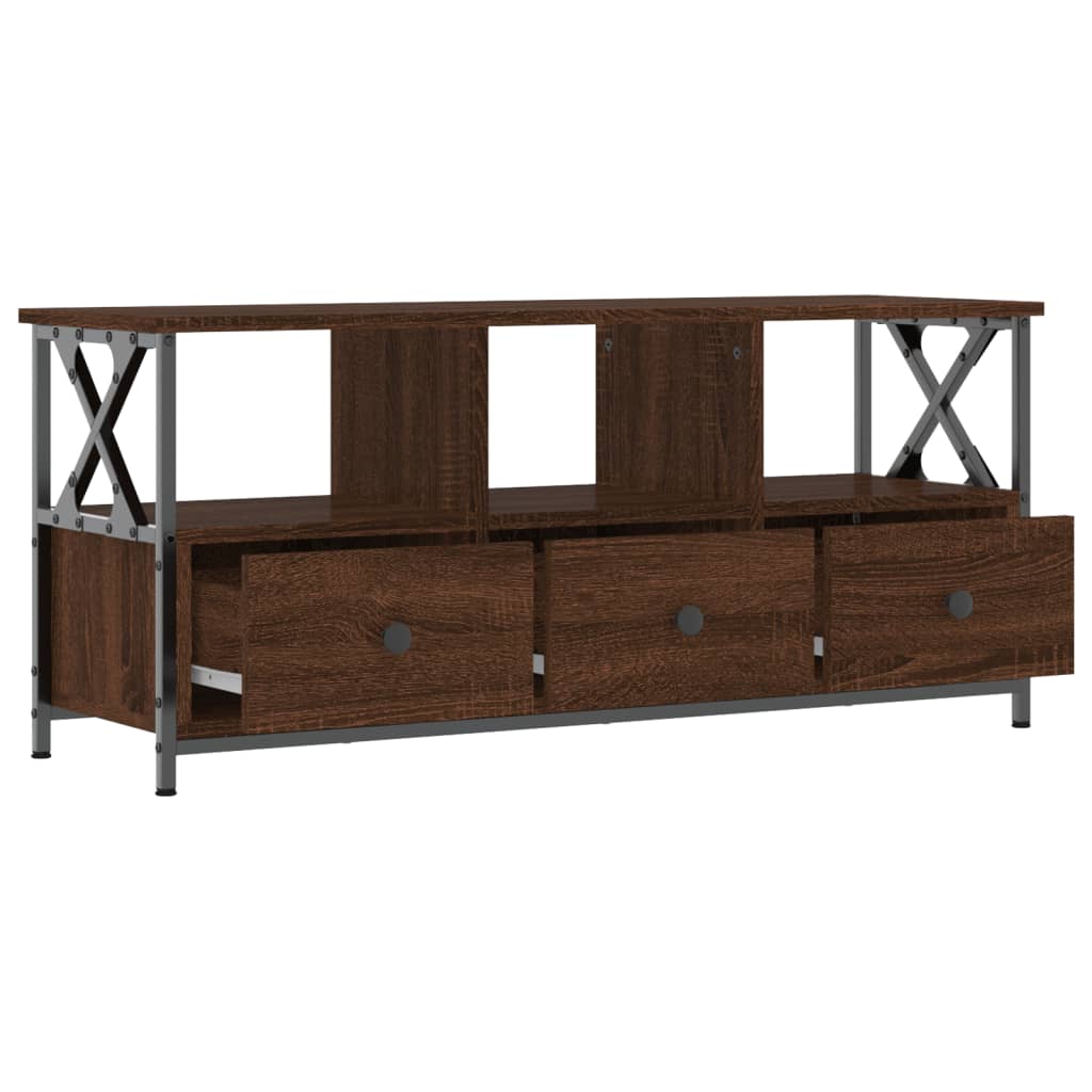 TV-skab Brun Eg Look 102x33x45cm Træ Materiale & Jern