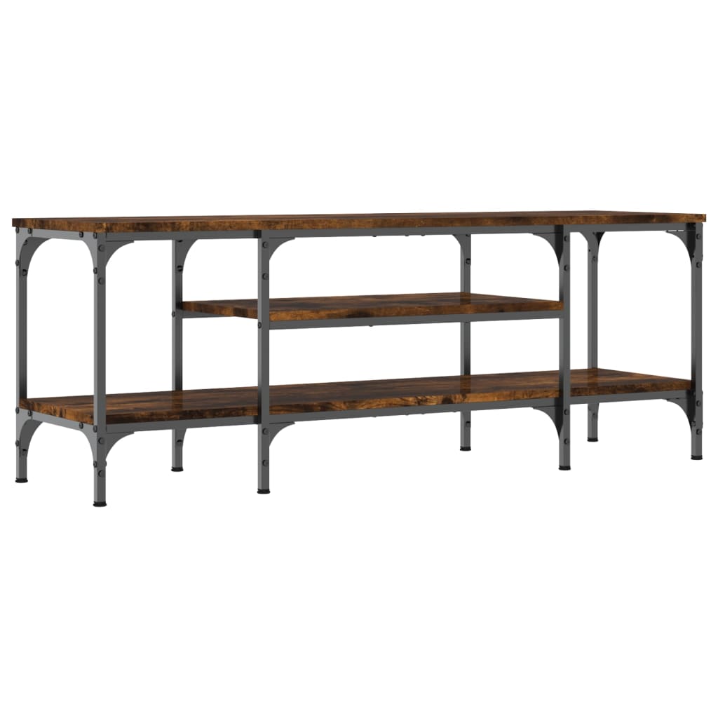TV-skab Røget Eg 121x35x45 cm Træ Materiale & Jern